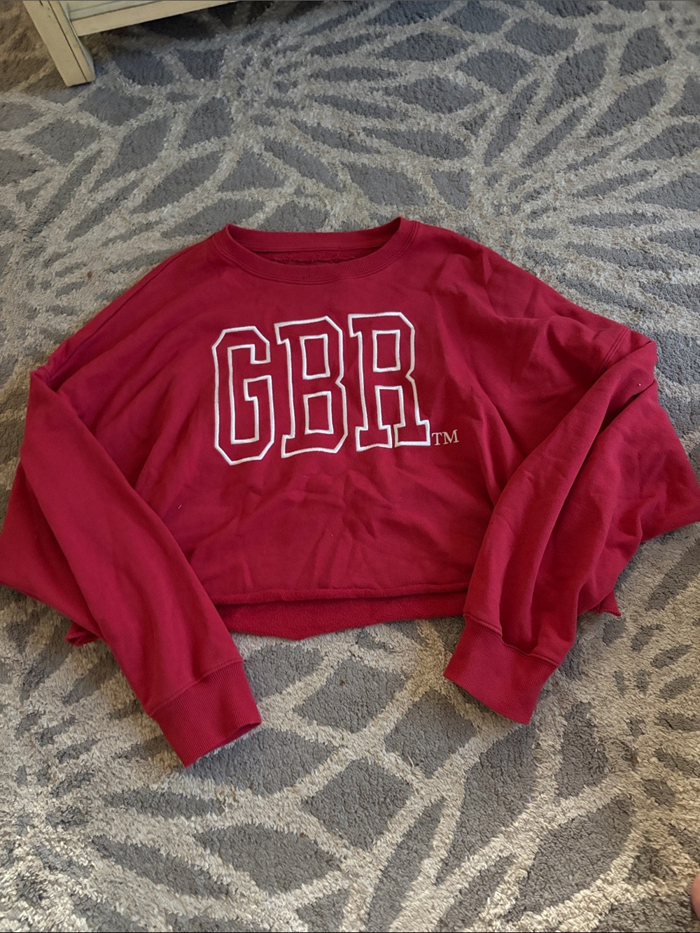 Banana Republic Red Cropped Crewneck Sweatshirt for Women